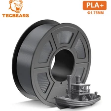 TECBEARS PLA+ Filament 3D Printer Bundle 1.75mm ±0.02 1KG PLA Plus Filament Gray