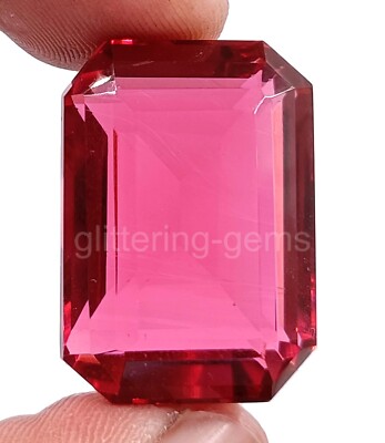 Natural Red Ruby Burma 49.35 CT Emerald Cut Certified IGL Loose Gemstone 5AIZ
