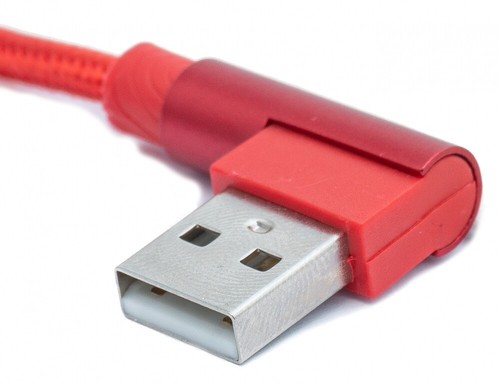 USB 3.1 Cable 100 CM Type C Plug To 2.0 A Plug Angle Braided IN Red - Zdjęcie 3 z 4
