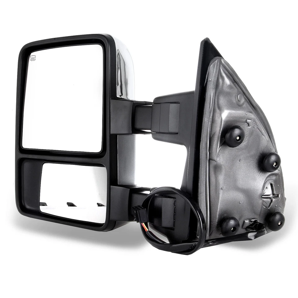 Juego de pares de espejos retrovisores de remolque cromados para 08-16 F250 F350 F450 Foto 3 de 4