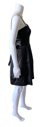 TEEZE ME Womens Size 3 Black Bow Tie Strap Cocktail Prom Sleeveless Party Dress - Picture 3 of 9
