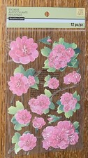 Recollections 3D Pink FLOWERS Floral Gems Garden Wedding Card Scrapbook Stickers