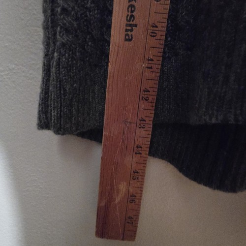 Athleta Womens Coldspell Sweater Dress LG Gray Merino Wool Cable Knit Fisherman - Picture 12 of 14