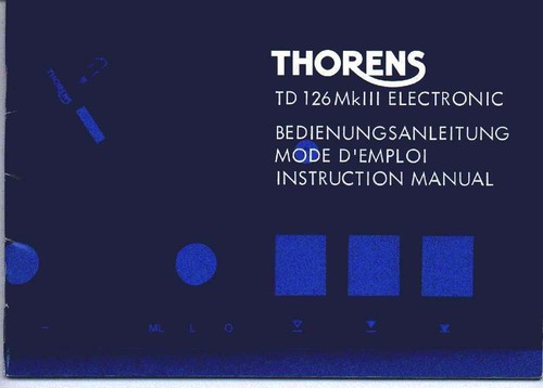 Minolta Instrucciones para Thorens Td 126 MK3