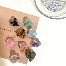Mini Hear Shape Hair Clip Tiny Claw Clips for Thin Hair (3PCS PER ORDER) (3CM)