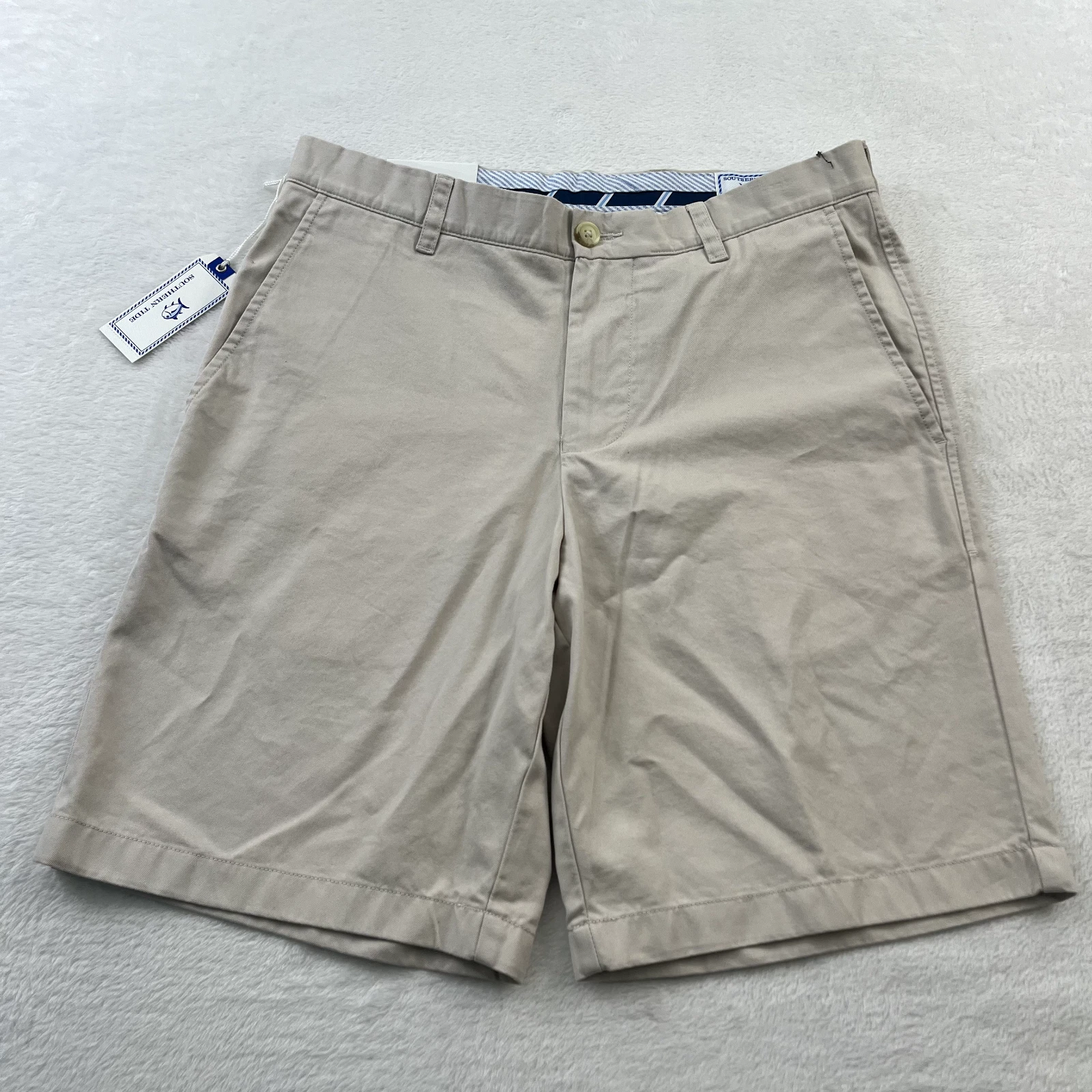 Southern Tide Mens Shorts 32x9 Stone Beige M9 Skipjack Pima Cotton Modal Preppy