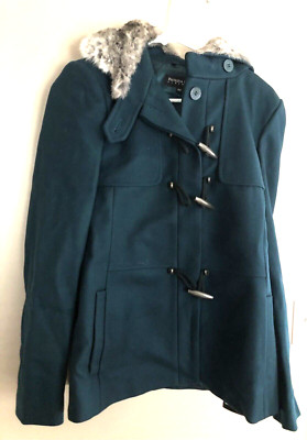 NWT  PATRIZIA PEPE Firenza Mineral Blue Wool Coat  Size M