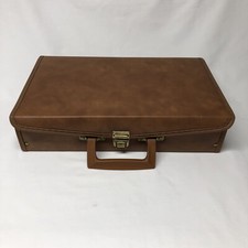 Vintage Cassette Tape Case Holds 24 Brown Vinyl Service Mfg Co Made in USA