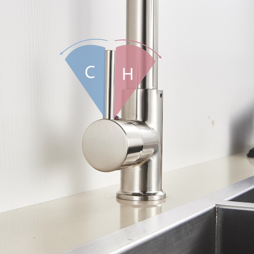 Spring Kitchen Sink Faucet Pull Down Sprayer Swivel Single Handle Hole Mixer Tap - Bild 117 von 122
