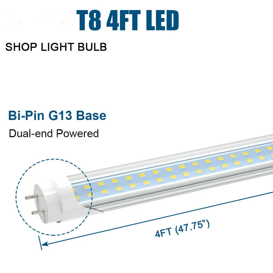 22W ~ 60W T8 4FT LED Tubo Bombillas G13 Bi-Pin 4 Pies LED Tienda Luces 5000K ~ 6500K Foto 4 de 4