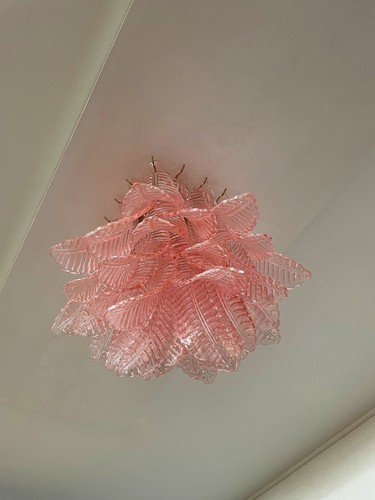 Murano ceiling lamp – 32 pink felci glasses - Picture 8 of 16