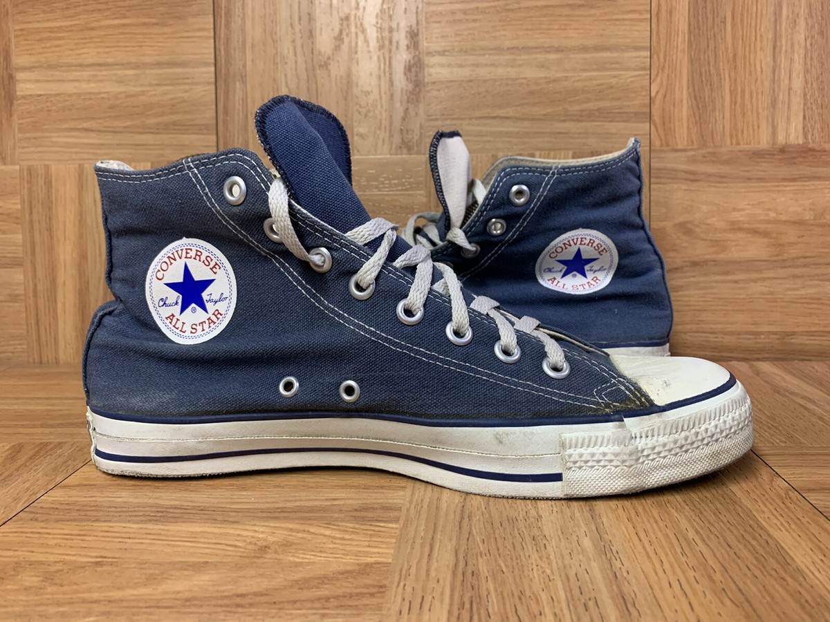 RARE🔥 Converse Chuck Taylor ALL Star Hi Blue Vintage Made RARE🔥 Converse Chuck Taylor ALL Star Hi Blue Vintage Made