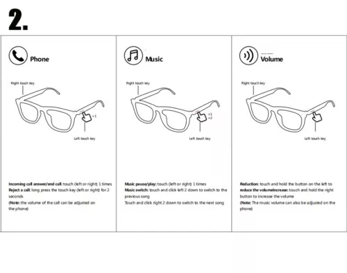 Smart Glasses,Remote Camera & Bluetooth Sunglasses Open Ear Speaker Headphone - Picture 20 of 21
