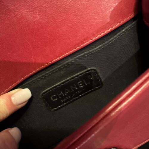 Chanel Small Red Sparkle Boy Bag - Picture 4 of 5