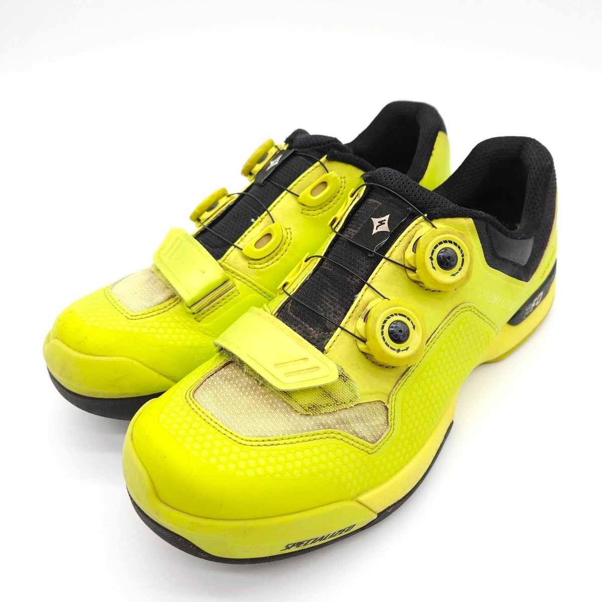Specialized Womens 9.5 2FO Cliplite MTB Biking Shoes Yellow Boa
