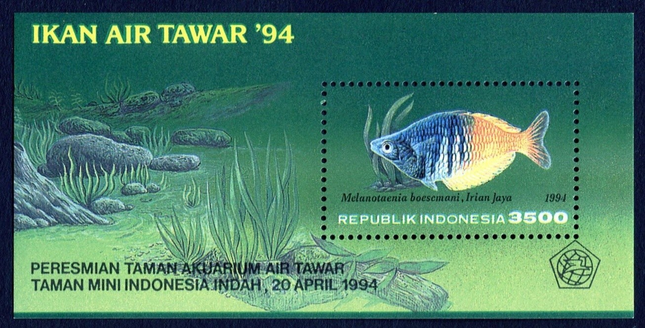 Indonesia Bloque 1994 Pez Melanotaenia Boesemani MNH aVF/XF A301