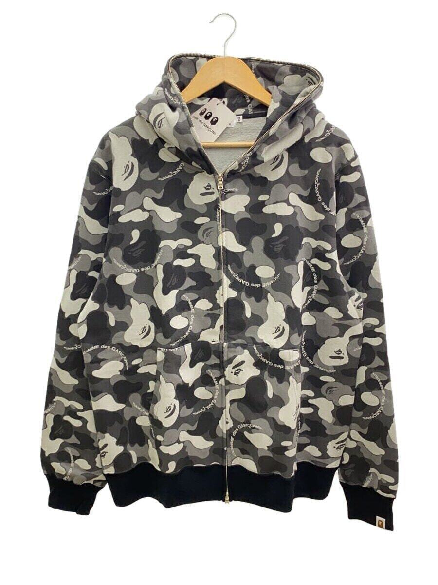 A BATHING APE × COMME des GARCONS Zip Hoodie cotton gray 2L Used 