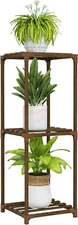 Bamworld Small Plant Stand Indoor 3 Tier Plant Shelf Outdoor Corner Plant Holder