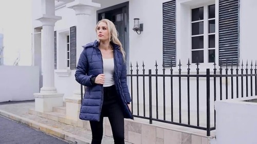Neu Damen Winterjacke Winter Mantel Abnehmbar Kapuze Jacke Große Warm Steppjacke - Video 1 von 1
