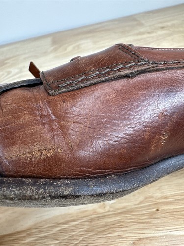 Vintage Bally Mens 11.5 D Kiltie Penny Loafers Brown Leather Tassel Almond Toe - Picture 17 of 18