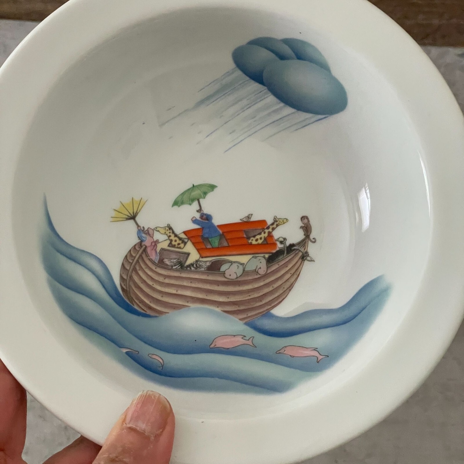 Vintage 1983 Noah's Ark Penny Ives Royal Worcester 3-PC Child's Dish Set England