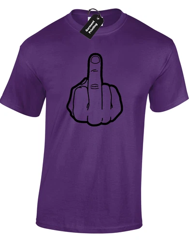 Middle Finger Silhouette Funny Rude Design Swearing Unisex T-Shirt - Bild 8 von 11