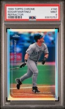 1999 Topps Chrome Refractor #190 Edgar Martinez PSA 9 Mint POP 3 Mariners HOF