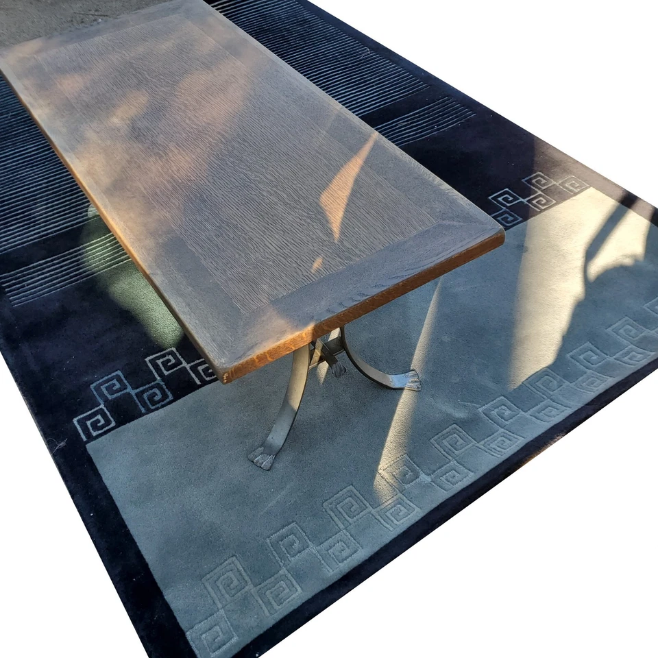 Wood And Forged Metal Coffee Table  Rectangular Width 21" Length 45" Height 17" - Image 4 of 4