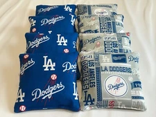 LOS ANGELES LA DODGERS CORNHOLE BEAN BAGS SET OF 8 TOP QUALITY TOSS GAME  