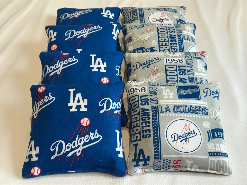 LOS ANGELES LA DODGERS CORNHOLE BEAN BAGS SET OF 8 TOP QUALITY TOSS GAME - Image 1 of 1