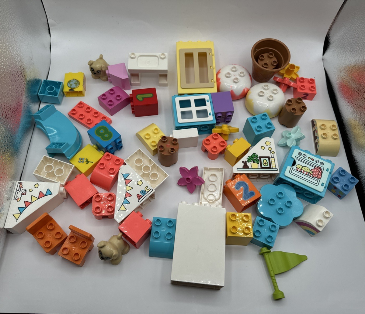 Lego Duplo Lot Of Ice Cream Cone Scoop Food Parlor Pastel Dogs