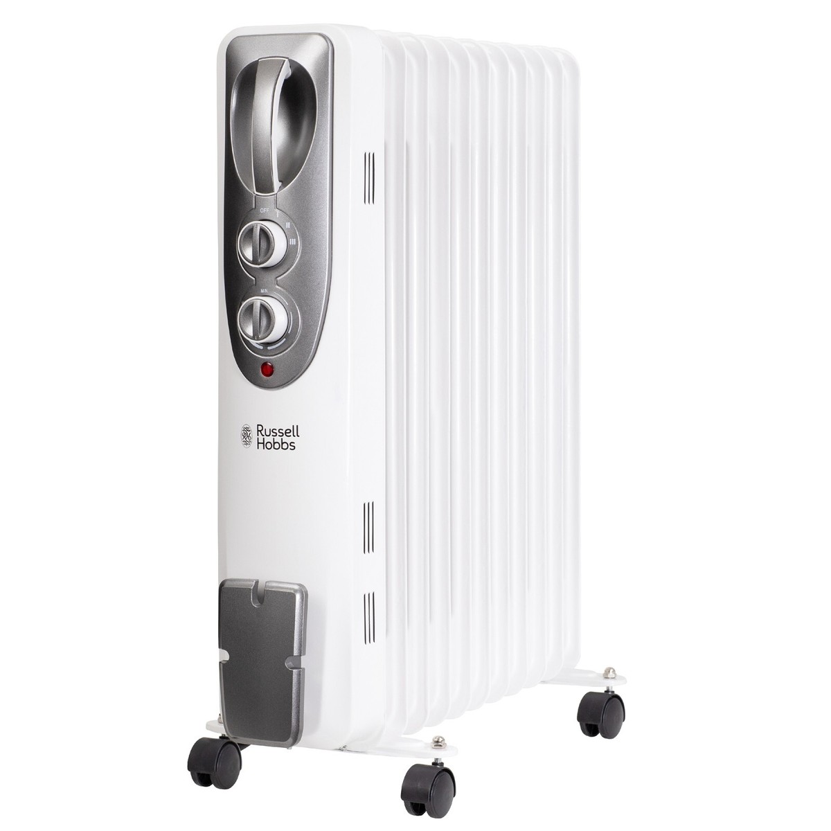 Russell Hobbs Electric Heater 2500W White 11 Fin Oil Filled Radiator  RHOFR1106