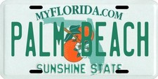 Palm Beach Florida Aluminum License Plate
