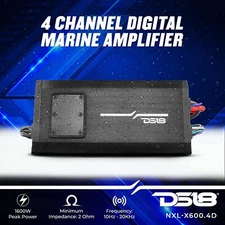 DS18 NXL-X600.4D Amp 4 Channel Marine Powersports Amplifier 1600 Watt Class D
