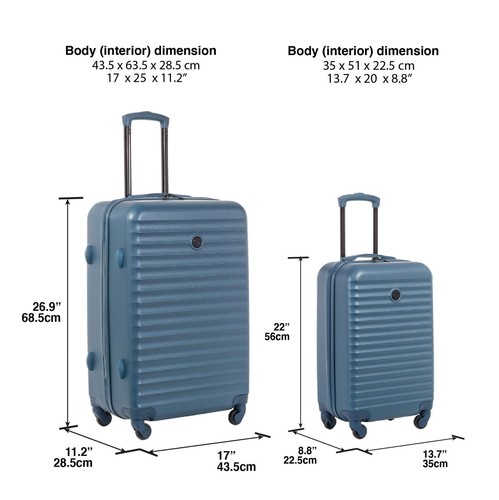 2 Piece Hardside Luggage Sets 20 In Carry-on & 25 In Upright Spinner Suitcase - Picture 4 of 12