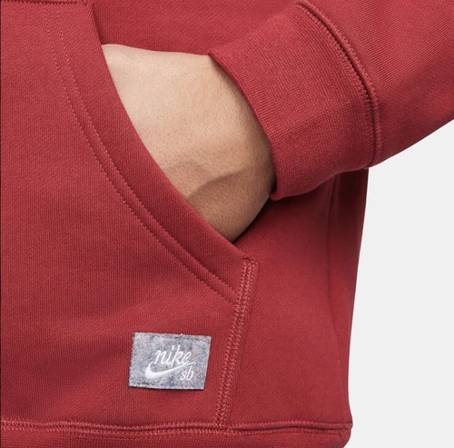 Nike SB Heavy Hoodie Sweatshirt Fleece Skate Red DH0510-690 Men's Size Large - Picture 3 of 8