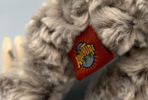 Adventure Planet Plush Animal Den Sloth White Frosted Fur 8” - Picture 3 of 4