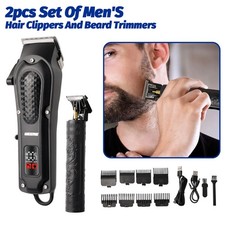 Professional Hair Clippers Trimmer Mens Barber Hair Cutting Kit Machine Cordless