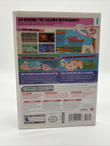 Kirby's Epic Yarn (Nintendo Wii) Completo, CIB con Manual y Estuche - PROBADO - Imagen 3 de 7