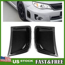 Pair Carbon Fiber Front Bumper Side Air Vent For 2008-14 Subaru Impreza Wrx Sti
