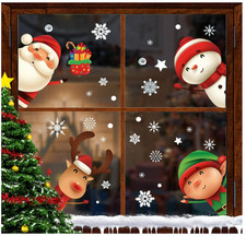XIMISHOP 82PCS Christmas Snowflake Window Clings Stickers for Glass, Xmas Decals