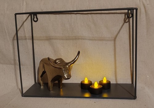 Decorative Metal Framed Shelves Shadowbox Inspired Decor Or Space Saving 4 - Picture 3 of 16