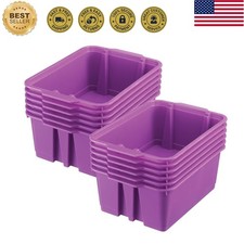 160074PU Stackable Plastic Book and Organizer Bins for Classroom or Home Use ...