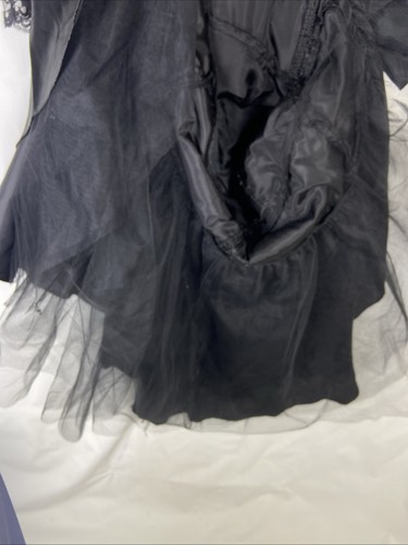 Vestido de encaje negro vintage años 80 Zum Zum talla 11/12 cóctel viernes Halloween gótico - Imagen 12 de 18