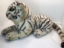 Vintage White Siberian Tiger Plush Stuffed Animal Stripped