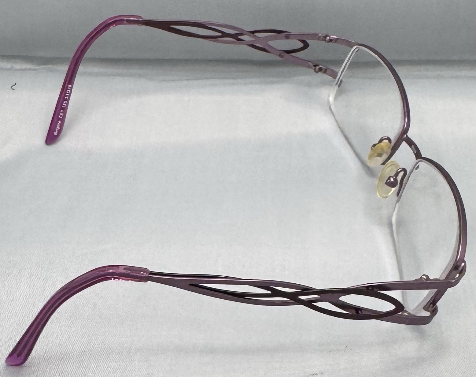 L’AMY BRIGITTE C03 53/18/135 PURPLE HALF RIMLESS FRANCE EYEGLASSES KJ14