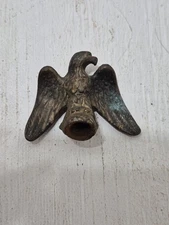 Vintage Lamp Finial American Bald Eagle Wings Flag Topper Small Metal MCM