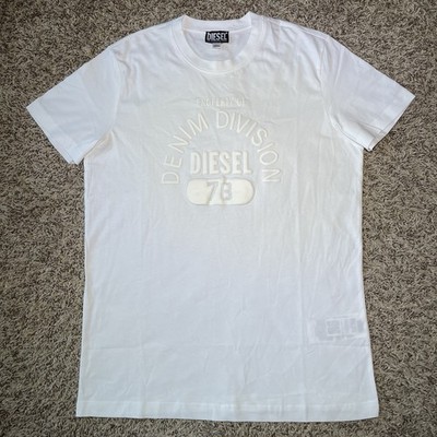 Diesel Property Of Denim Division Logo White T-Shirt Womens Medium
