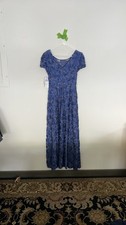 Alex Evenings Violet Blue Sequin Rosette Lace A-Line Gown Size 6 269