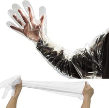 50PCS Disposable Gloves, Long Sleeve Gloves, Cow Examination, Cleaning, Hunti...